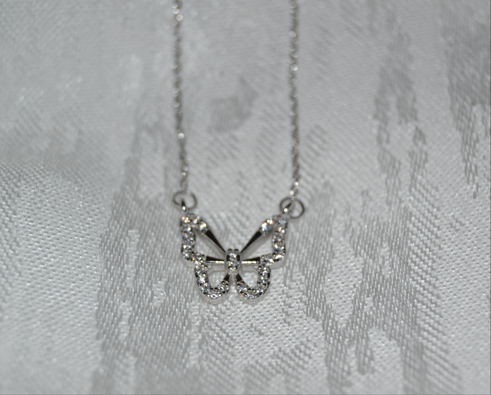 Colar Borboleta Zirconia